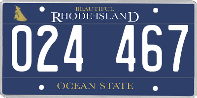 RI license plate 024467