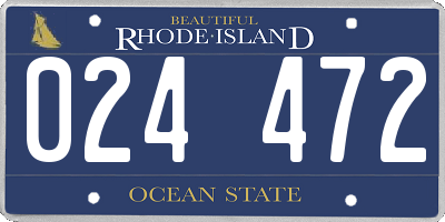 RI license plate 024472