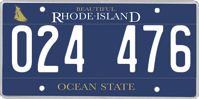 RI license plate 024476