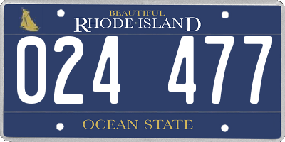 RI license plate 024477
