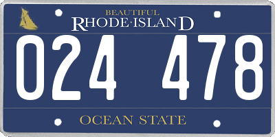 RI license plate 024478