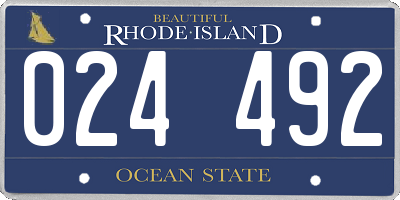 RI license plate 024492