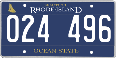 RI license plate 024496