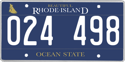 RI license plate 024498