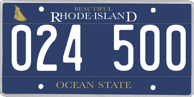 RI license plate 024500