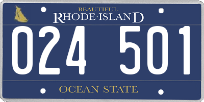 RI license plate 024501