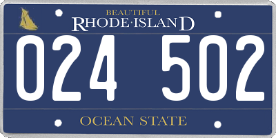 RI license plate 024502