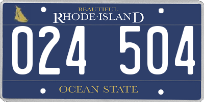 RI license plate 024504