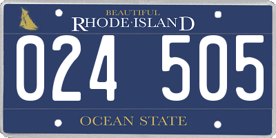 RI license plate 024505