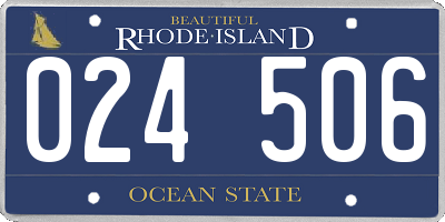 RI license plate 024506