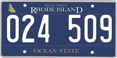 RI license plate 024509