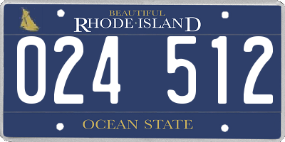 RI license plate 024512