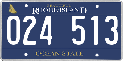 RI license plate 024513