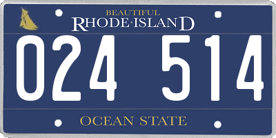 RI license plate 024514