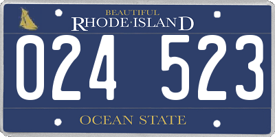 RI license plate 024523