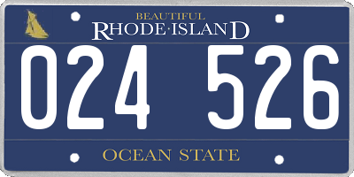 RI license plate 024526