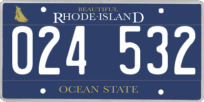 RI license plate 024532
