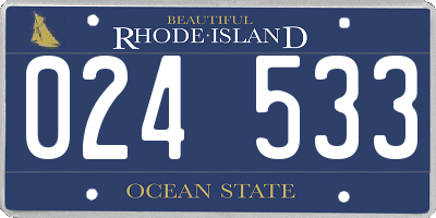 RI license plate 024533