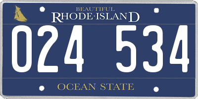 RI license plate 024534