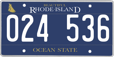 RI license plate 024536
