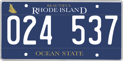 RI license plate 024537