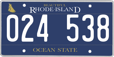 RI license plate 024538
