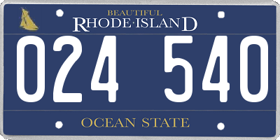 RI license plate 024540