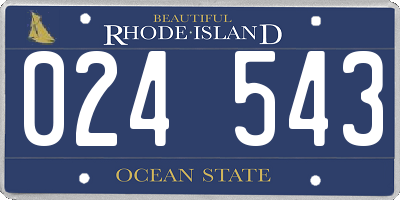 RI license plate 024543