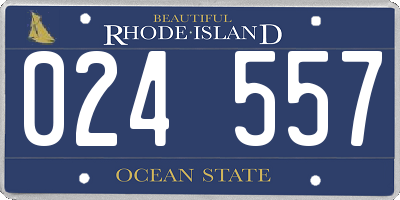 RI license plate 024557