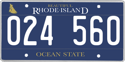 RI license plate 024560