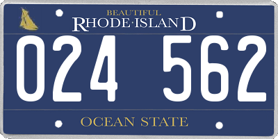 RI license plate 024562