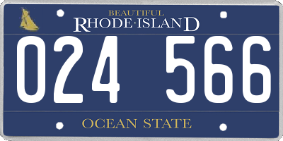 RI license plate 024566