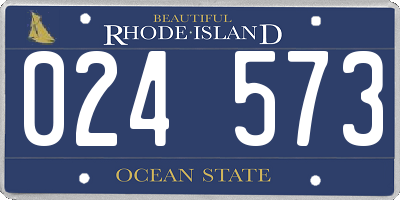 RI license plate 024573