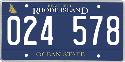 RI license plate 024578