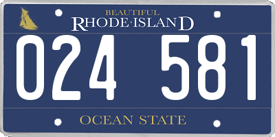 RI license plate 024581