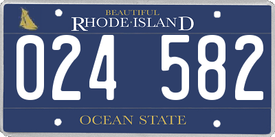RI license plate 024582