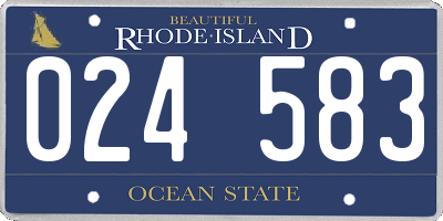 RI license plate 024583