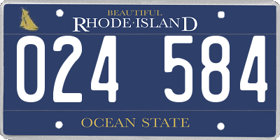 RI license plate 024584