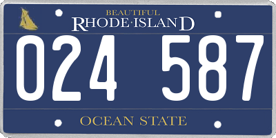 RI license plate 024587
