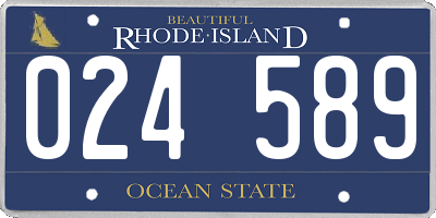 RI license plate 024589