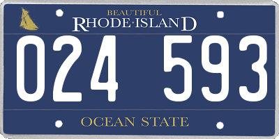 RI license plate 024593