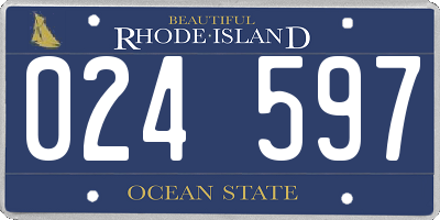 RI license plate 024597