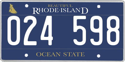 RI license plate 024598