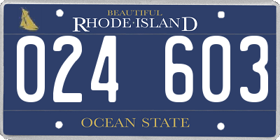 RI license plate 024603