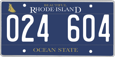 RI license plate 024604