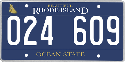 RI license plate 024609