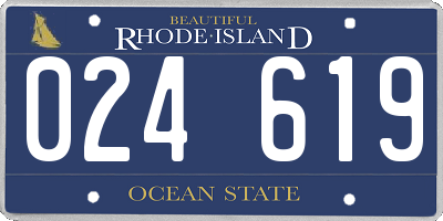 RI license plate 024619