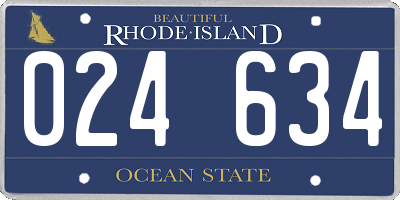 RI license plate 024634