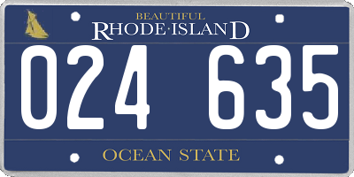 RI license plate 024635