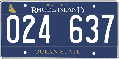 RI license plate 024637